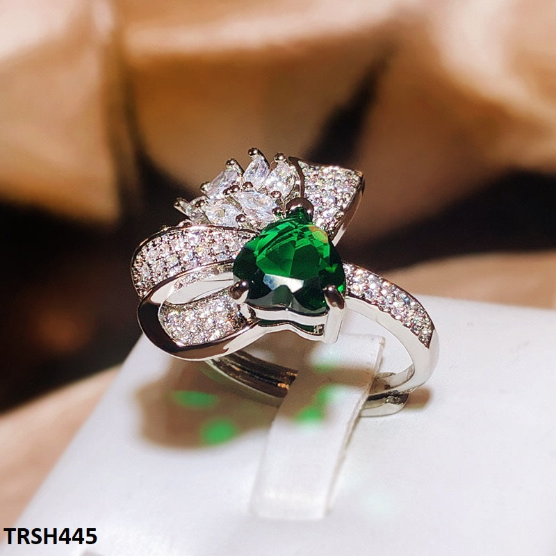 Heart/Bow Adjustable Zircon Ring