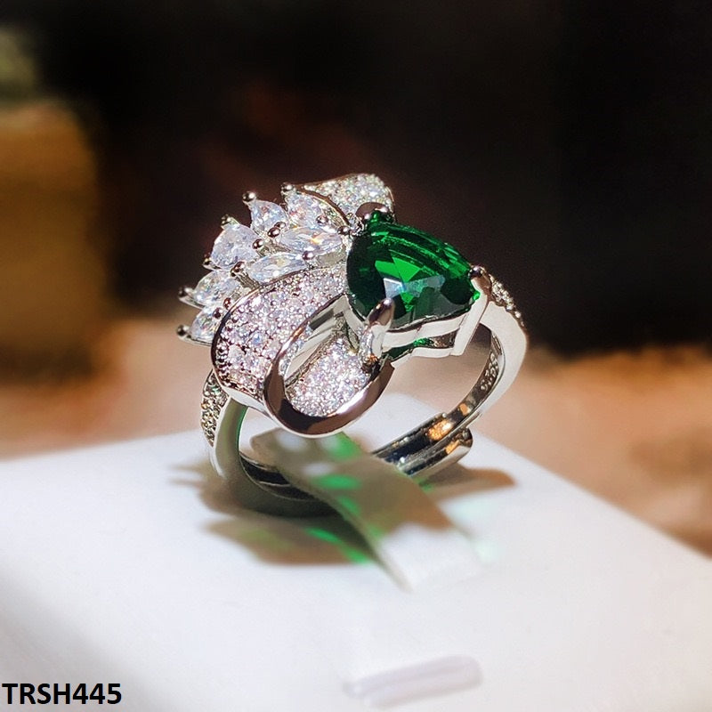 Heart/Bow Adjustable Zircon Ring