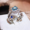 Tear Stone/Leaf Zircon Ring Adjustable
