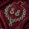 Square Stone Drop Necklace Set
