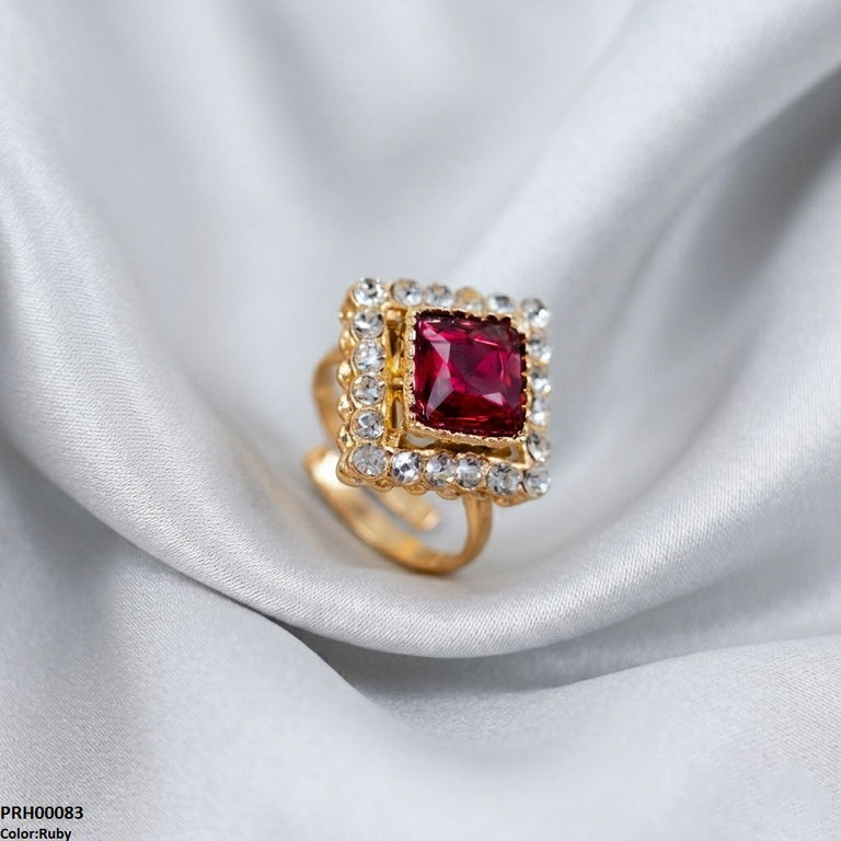 Square Stone Ring Adjustable Ring