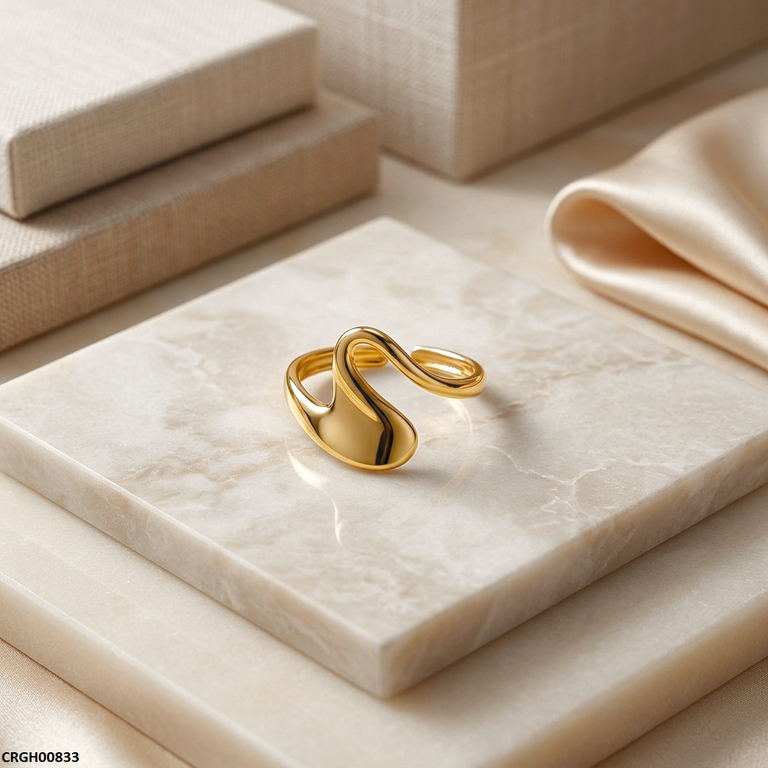 Wave Stainless Steel Ring Adjustable