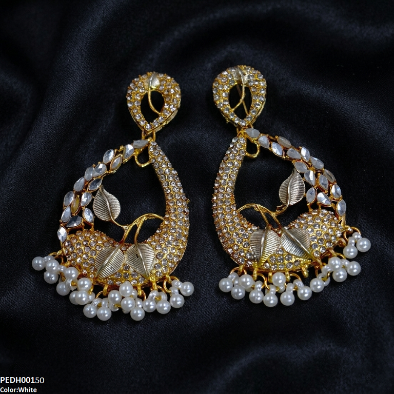 Tear Leaf Pearl Drop Earrings