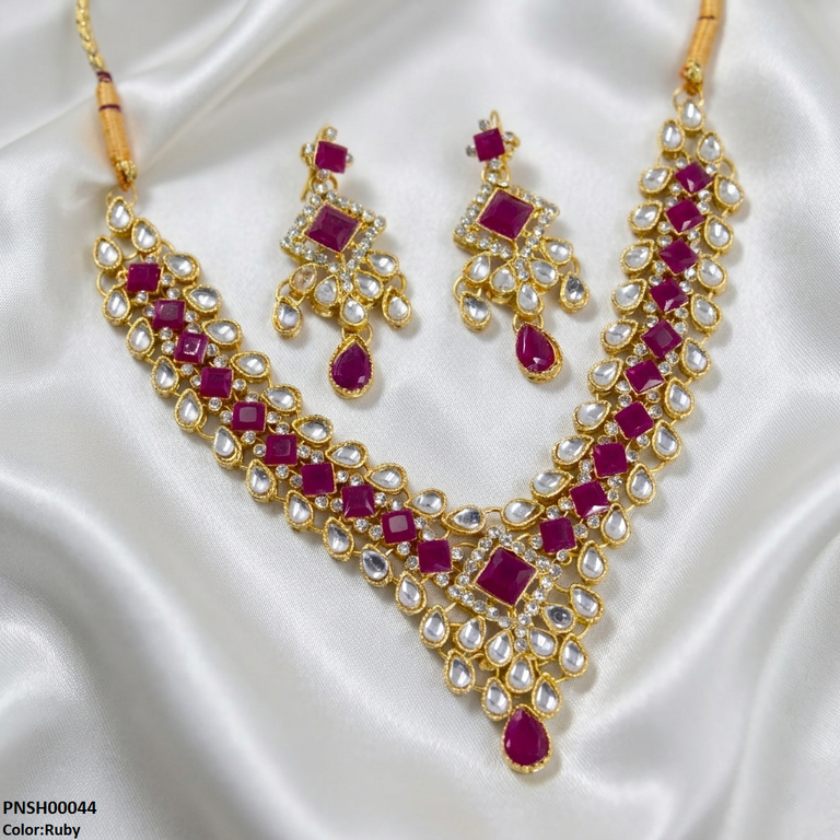 Square /Tear Stone Necklace Set