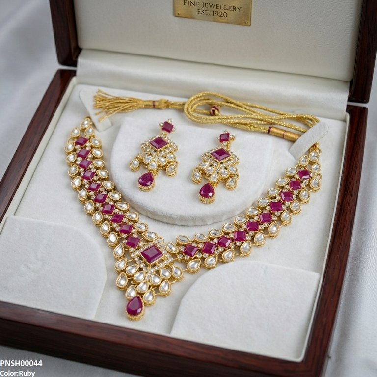 Square /Tear Stone Necklace Set