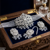 Rectangle Flower Pearl Drop Choker Set