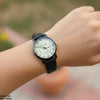 Round Black Bezel Dial Women's Watch
