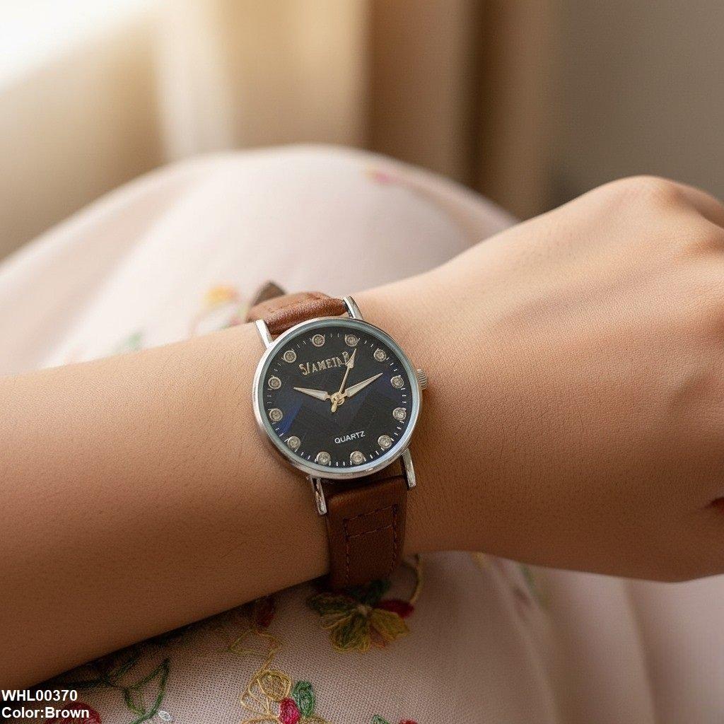 Round Stone Dial Women's Watch