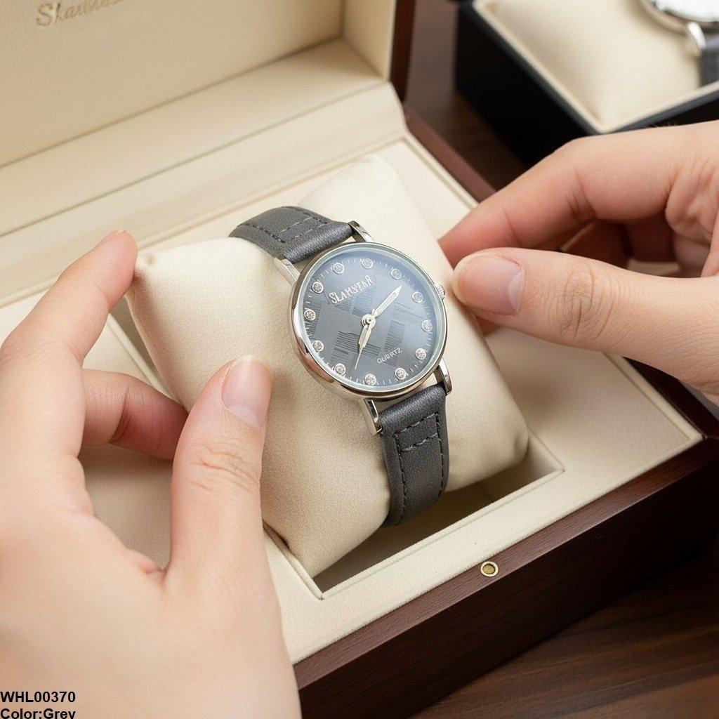 Round Stone Dial Women's Watch