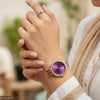 Round Stone Dial Women's Watch