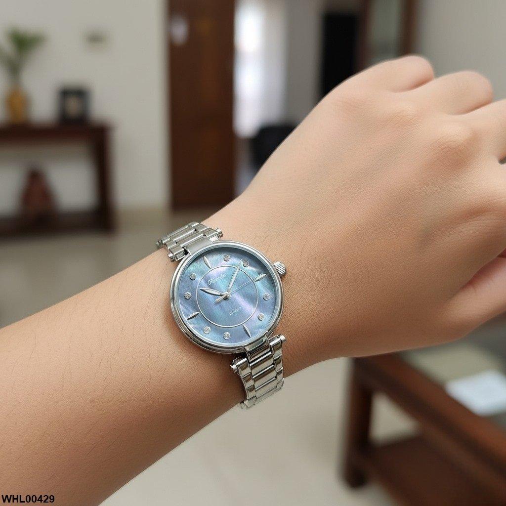 Round Stone Dial Women's Watch