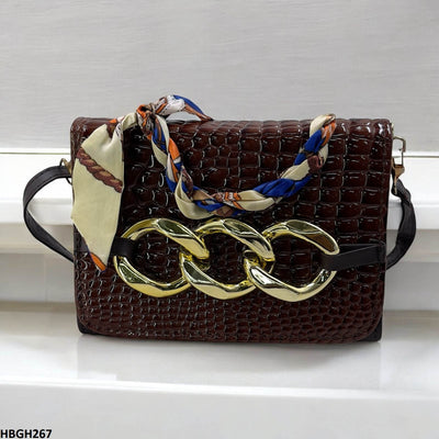 Silk Scarf Linked Chain Bag