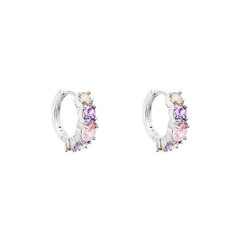 Multi Stone Hoops Pair