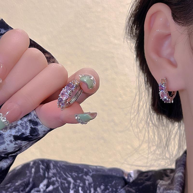 Multi Stone Hoops Pair