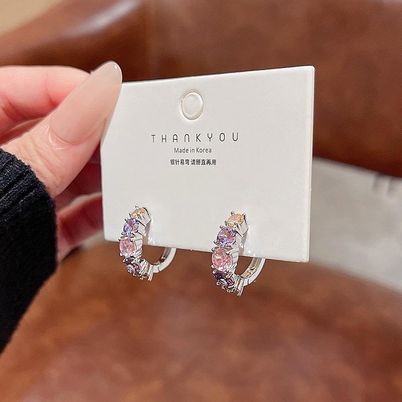 Multi Stone Hoops Pair