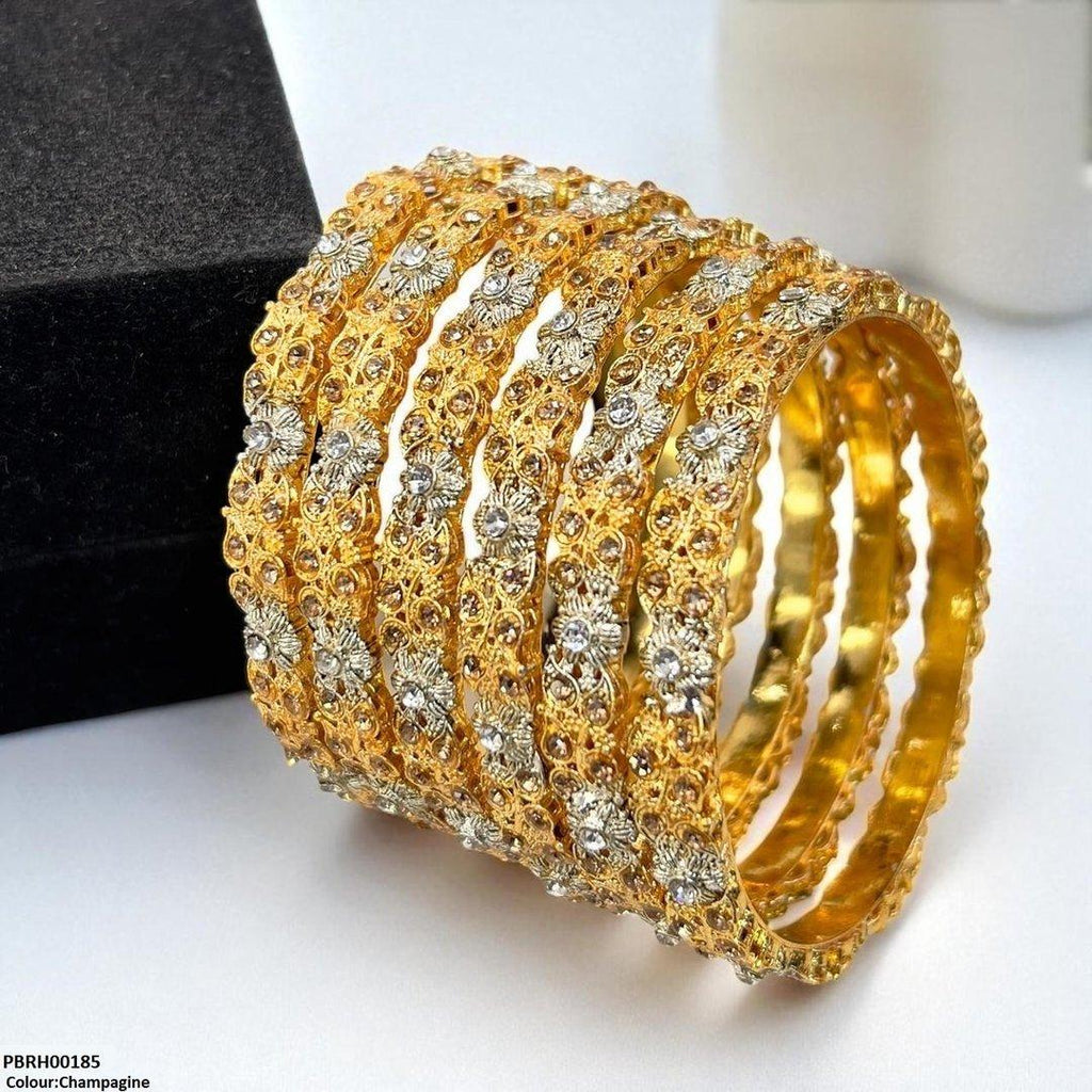 Flower/Leaf Bangles 6 Pcs Set