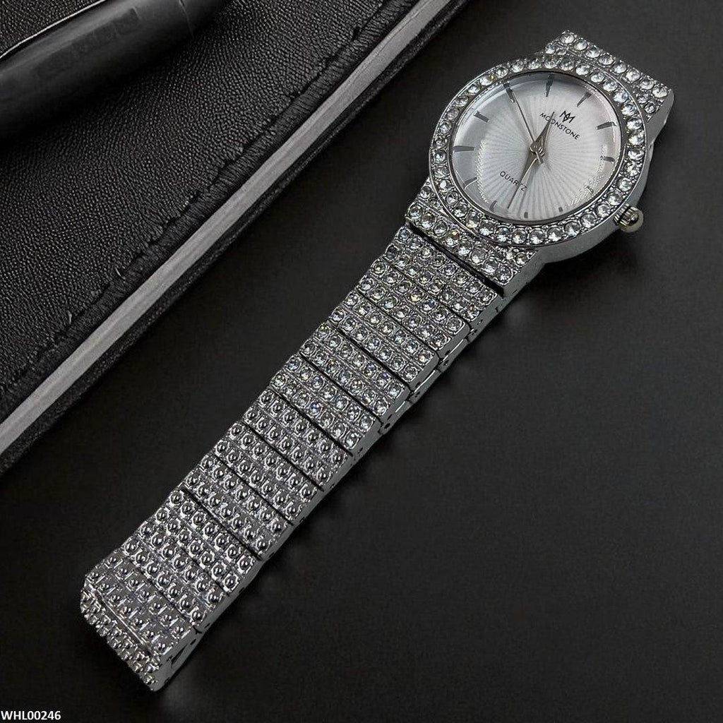 Round Stone Quartz Watch