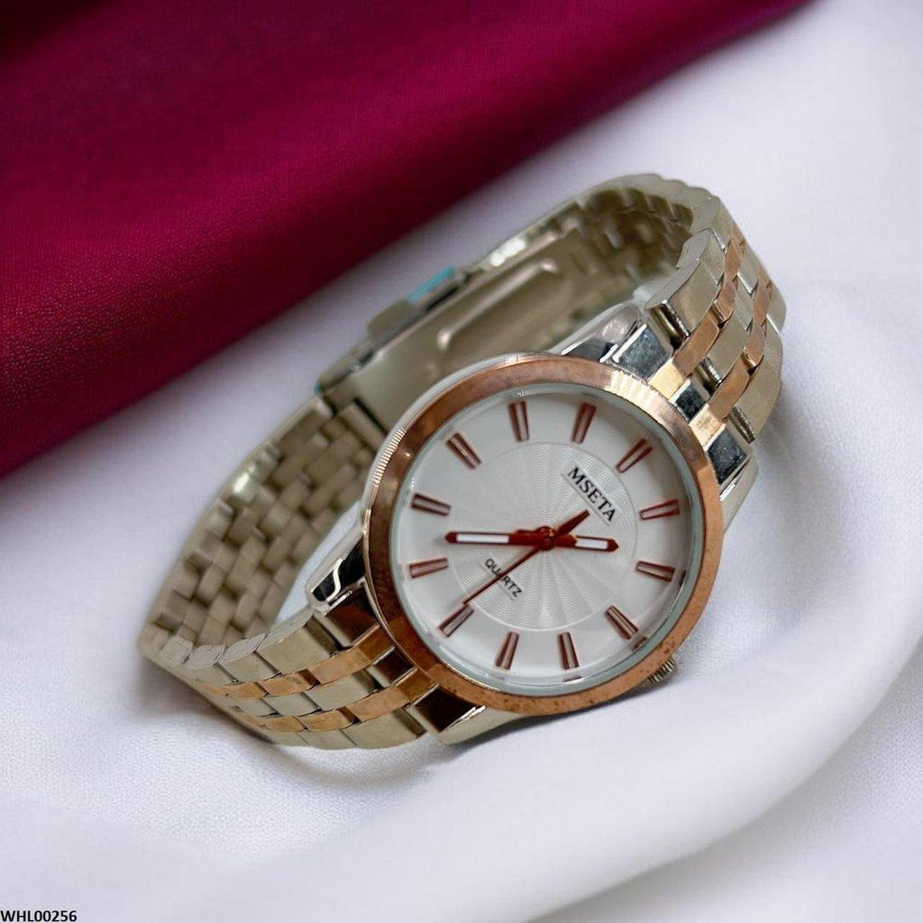 Gold-Tone Crystal Watch