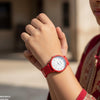 Star White Dial Rubber Strap Women's Watch