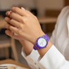 Round Flower Dial Rubber Strap Women's Watch