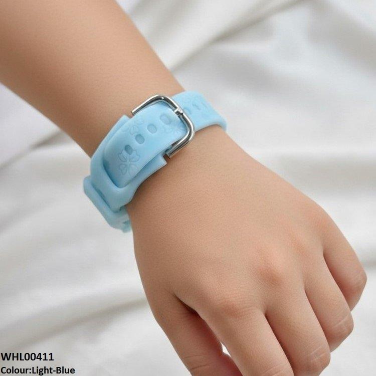 Round Flower Dial Rubber Strap Women's Watch