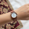 Round Flower Dial Rubber Strap Women's Watch