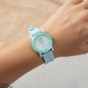 Round Flower Dial Rubber Strap Women's Watch