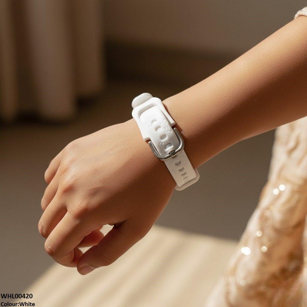 Round Flower Rubber Strap Women's Watch
