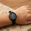 Round Flower Rubber Strap Women's Watch