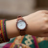 Round Leaf Dial Rubber Strap Women's Watch