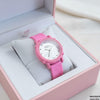 Round Leaf Dial Rubber Strap Women's Watch