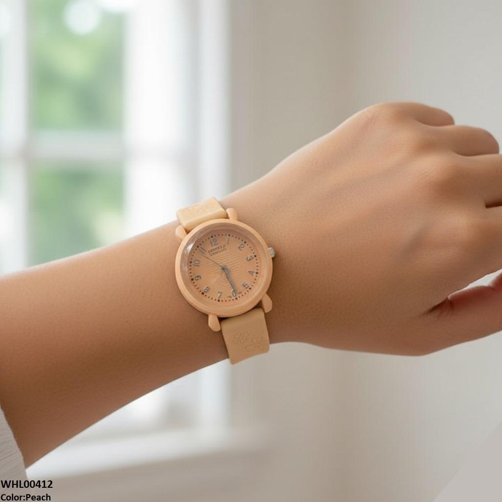 Heart Dial Rubber Strap Women's Watch