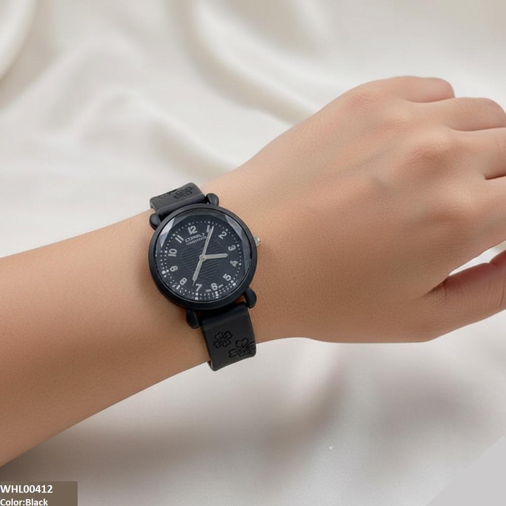 Heart Dial Rubber Strap Women's Watch