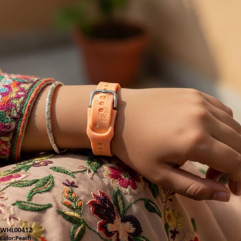 Heart Dial Rubber Strap Women's Watch