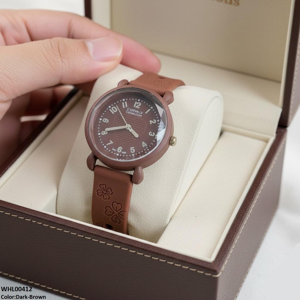 Heart Dial Rubber Strap Women's Watch
