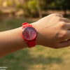 Heart Dial Rubber Strap Women's Watch
