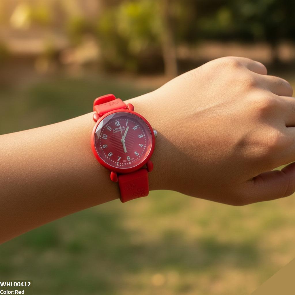 Heart Dial Rubber Strap Women's Watch