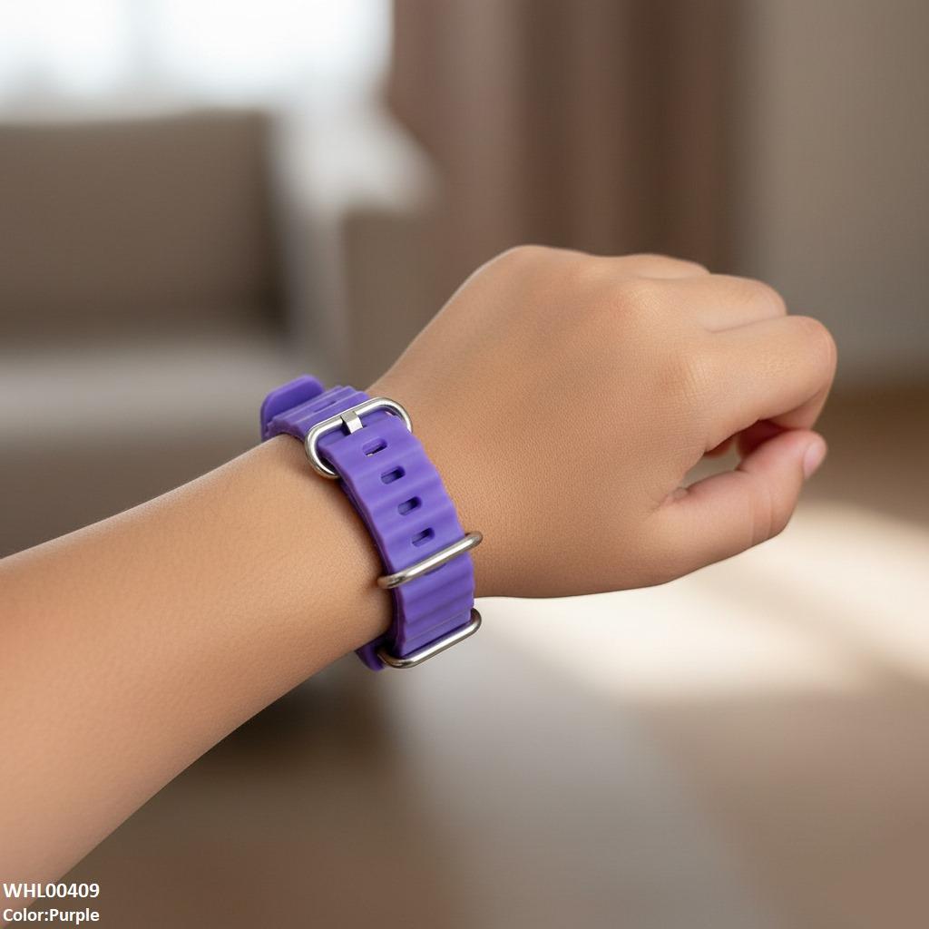 Mini Square Dial Rubber Strap Women's Watch