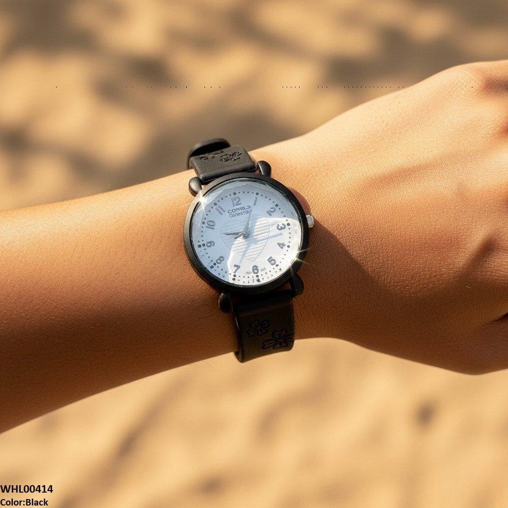 Heart Rubber Strap Women's Watch