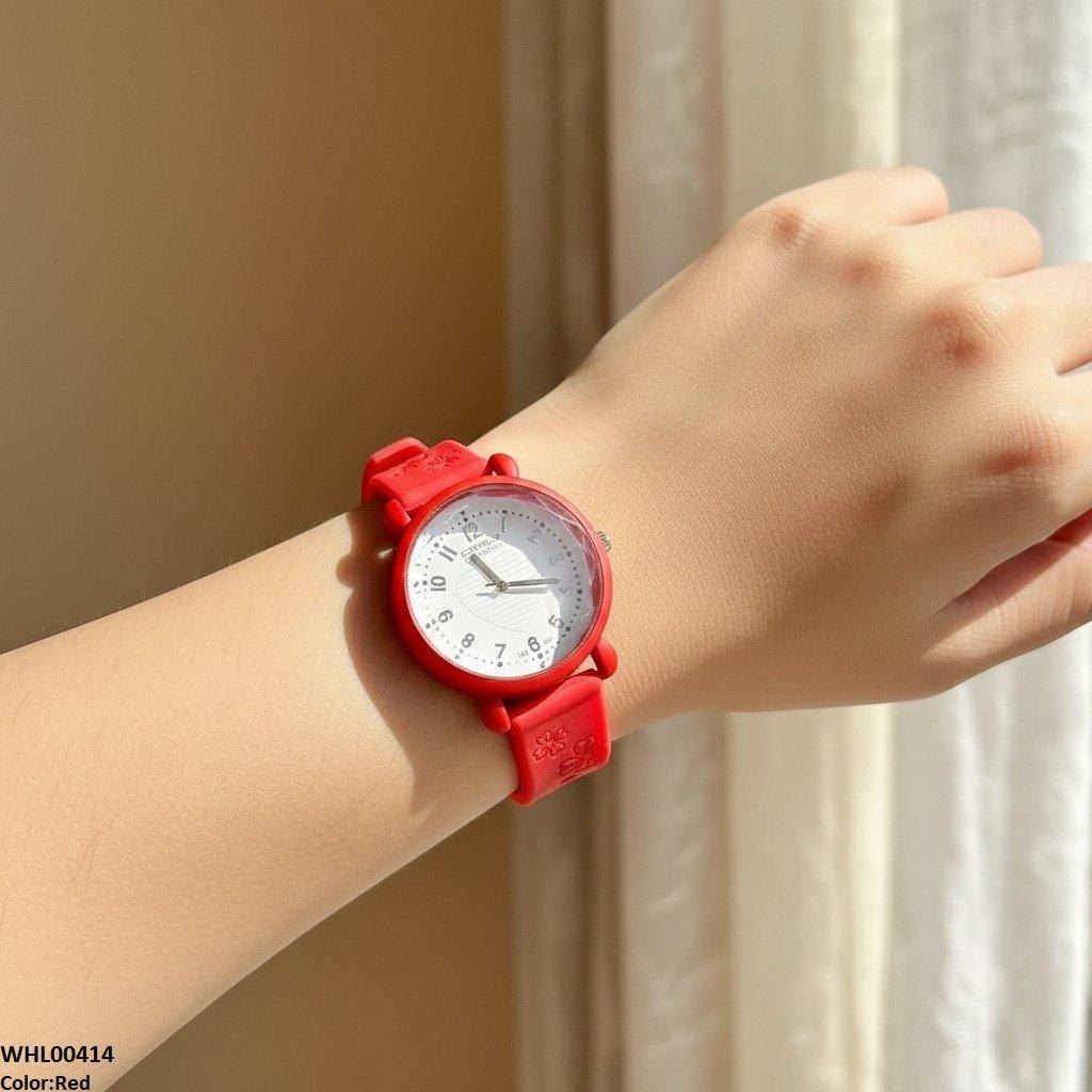 Heart Rubber Strap Women's Watch