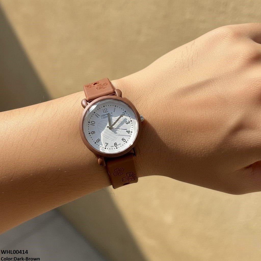 Heart Rubber Strap Women's Watch