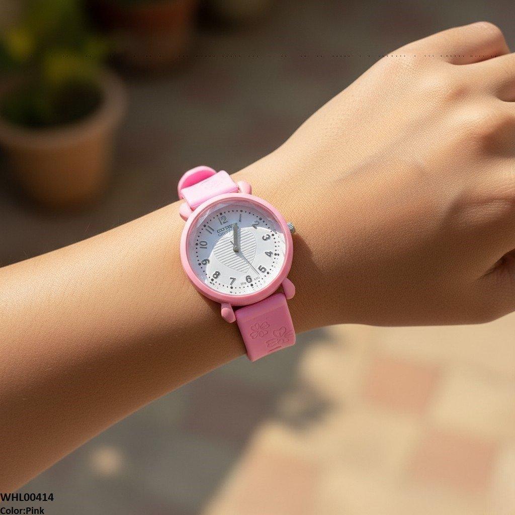 Heart Rubber Strap Women's Watch
