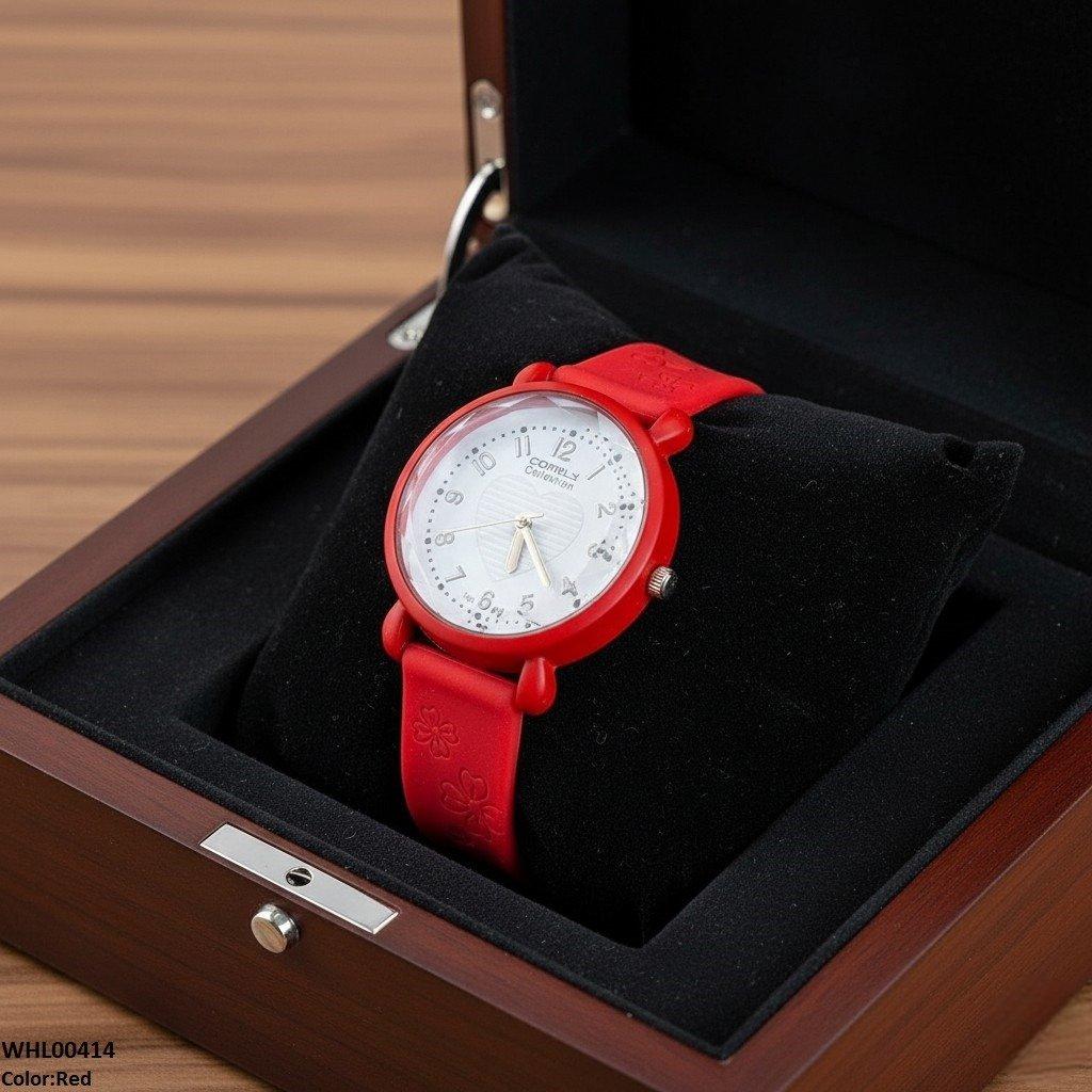 Heart Rubber Strap Women's Watch