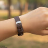 Round Black Bezel Leather Strap Women's Watch