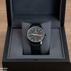 Round Black Bezel Leather Strap Women's Watch