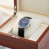 Round Grey Bezel Leather Strap Women's Watch