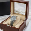 Round Grey Bezel Leather Strap Women's Watch