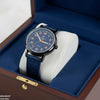 Round Black Bezel Numbering Dial Leather Strap Women's Watch
