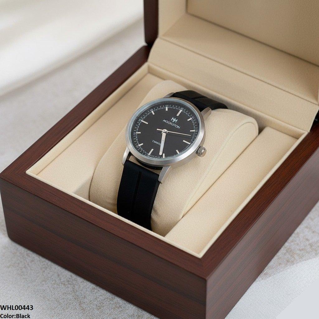 Round Grey Bezel Magnetic Rubber Strap Women's Watch