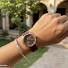 Round Magnetic Rubber Strap Women's Watch